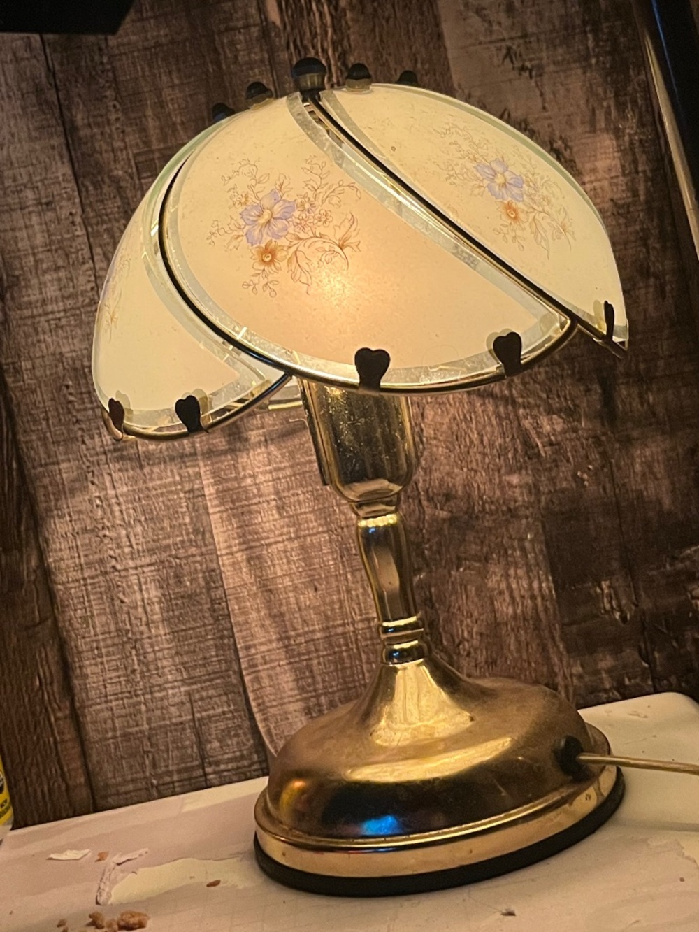 Brass touch lamp 1960s Hollywood Regency